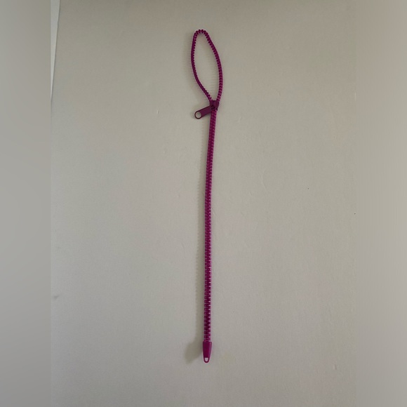 VTG 1980’s Chunky Punk Adjustable Zipper Necklace Purple Lavender Shimmer New - Picture 11 of 11